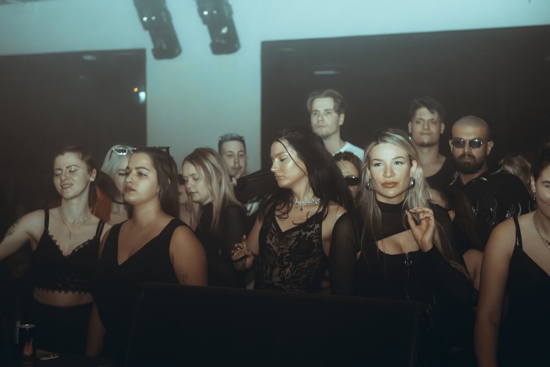 group of celebrities at event