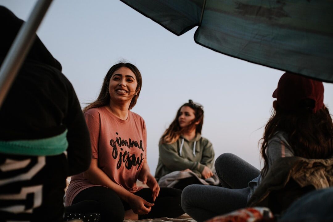 group of friends talking