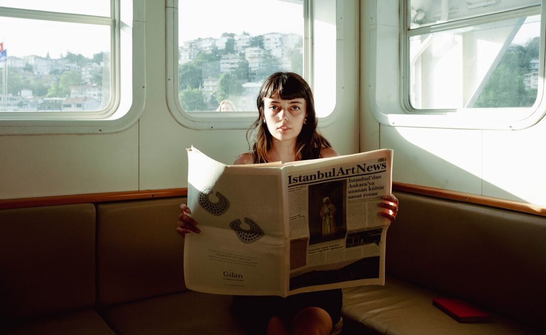 woman reading magazine