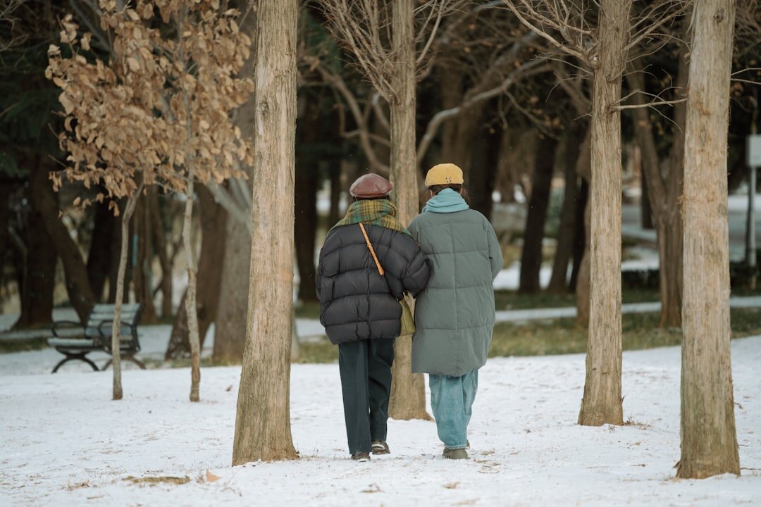 couple walking in park